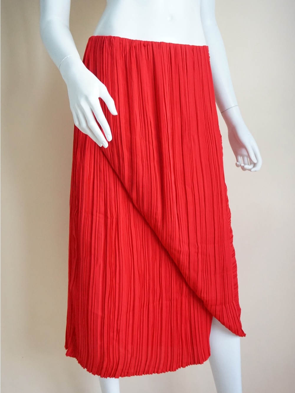 Love Bonito Studio Sorrel Red Pleated Plisse Fold Over Midi Skirt NWT - Size 8